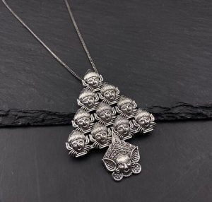 Oxidised Chain Necklace With Jhumka Earrings