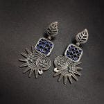 Bulk 30 Silver Replica Earrings - Trendy Silver Look aLike Dangler Earring - "Blue"