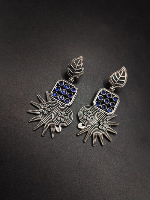 Silver Replica Earrings - Trendy Silver Look aLike Dangler Earring - Image 7