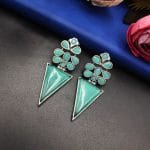 Designer Monalisa Silver Replica Dangler Earrings | Best Party-wear Jewelry - "Mint"