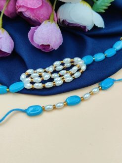 Beads Bhaiya Bhabhi Rakhi With Pearl Work