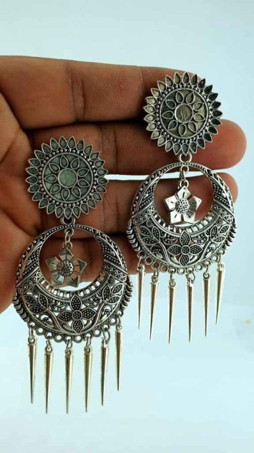 Beautiful Chandbali Style Long Earrings