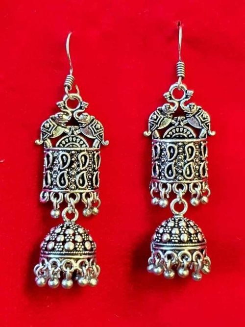 Traditional Light Weight Elephant Design Jhumka Earrings