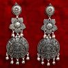 German Silver Long Earrings Flower Design 3 2023060812123851