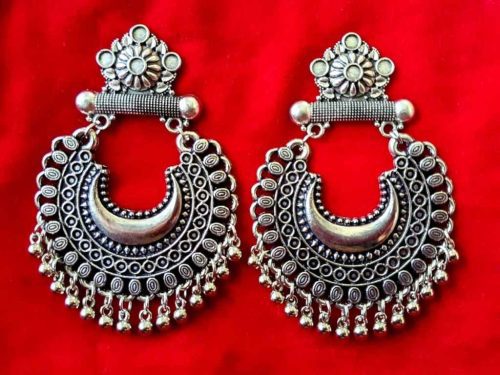 Chandbali Stud Earrings Without Stones