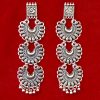 Oxidised 3 Layer Chandbali Earrings For Girls