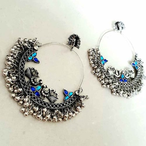 Light Weight Oxidised Chandbali Earrings