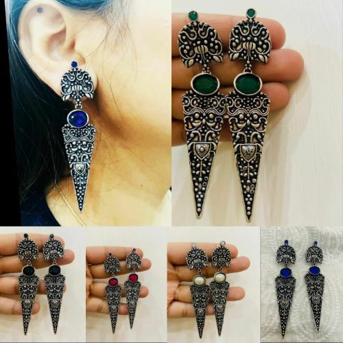 Designer Stone Stud Dangler Earrings