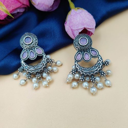 Oxidised Chand Bali Earrings Daily Wear