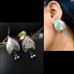 Oxidized Stud Earrings: Everyday Silver Plated Jewelry