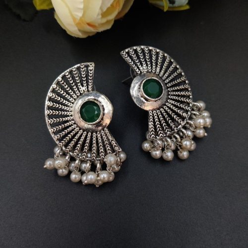 Designer Half Round Stud Earrings Office Wear