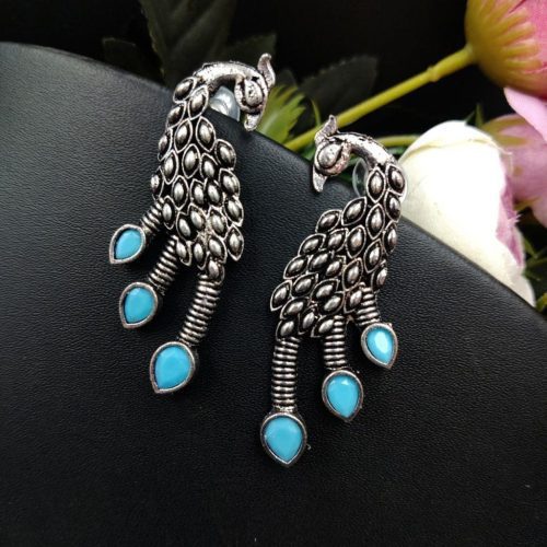 Designer Peacock Stud Earrings Casual Wear - Image 9
