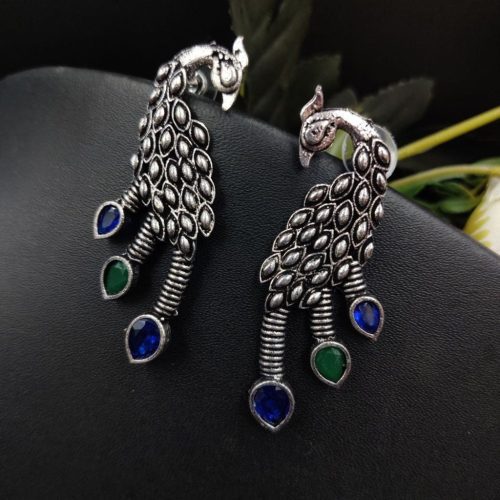 Designer Peacock Stud Earrings Casual Wear - Image 2