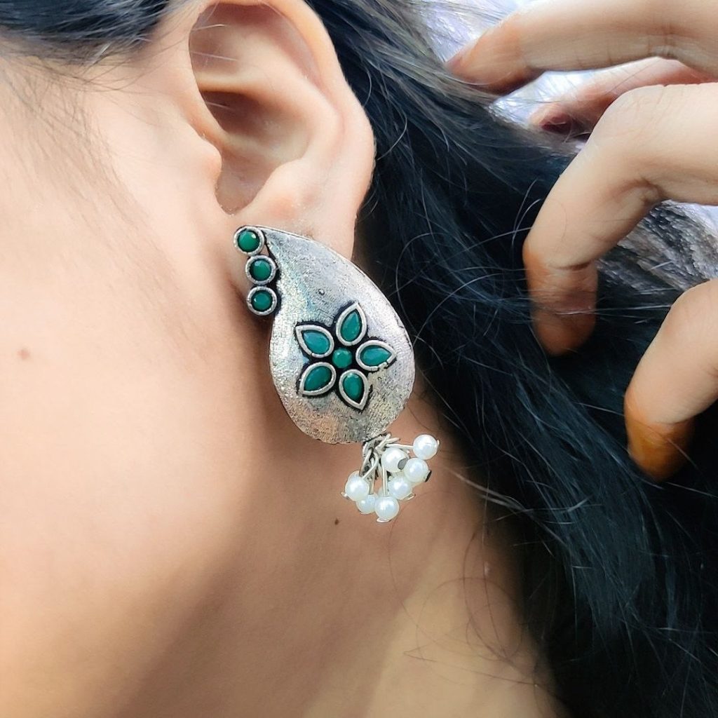 Jaipuri Design Stud Earrings - Light Weight Stud Earrings