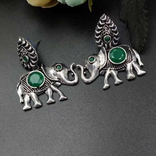 Traditional German Silver Elephant Earrings - Image 2