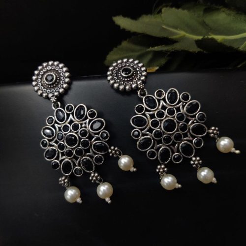 Oxidised Round Shape Daily Wear Earrings