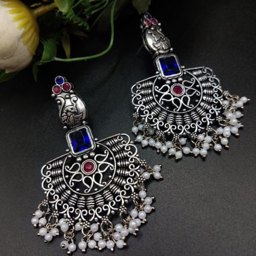 Light Weight Peacock Stud Chandbali Earrings