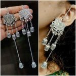 Triple jhumka kashmiri Style oxidised Earrings For Girls