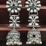 Designer Flower Stud Jhumka Earrings