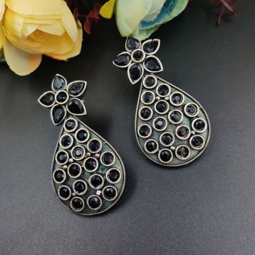 Silver replica Pineapple Stud Earrings with Stone Work - Image 7