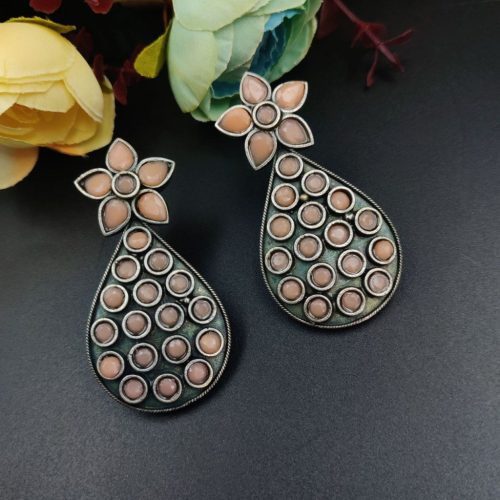 Silver replica Pineapple Stud Earrings with Stone Work - Image 6