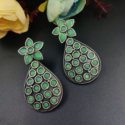 Silver replica Pineapple Stud Earrings with Stone Work - Image 2