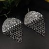Silver Replica Handmade Oxidised Chain Earrings