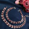 Silver Plated Butterfly Beads Anklets - Adjustable Size Unique Anklet