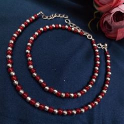 Silver Plated Round Beads Anklets - Adjustable Size Anklet