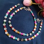 German Silver Oxidised Beads Anklet For girls