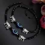 Bulk 22 Oxdised Evil Eye Beads Anklets - Adjustable Size Anklet - "Elephant"