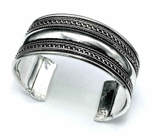 Oxidised Designer Free Size Cuff Bracelet