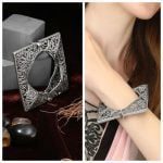 Oxidised Fligree Design Free Size Opeanable Bracelet