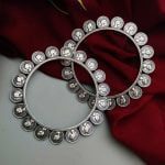 Premium Quality German Silver Oxidised Coin Bangle For Girls