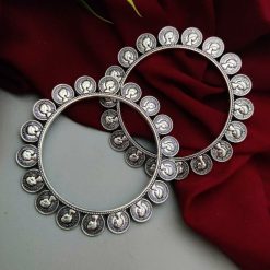 German-Silver-Oxidised-Coin-Bangle-For-Girls