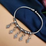 Oxidised Arrow Design Free Size Bracelet