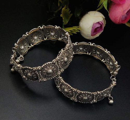Oxidised Stylish Design Free Size Bracelet