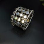 German silver Mirror Design Free Size Bracelet