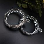 Oxidised Peacock Design Free Size Opeanable Bracelet Per Piece