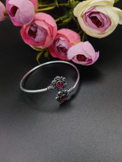 Oxidised Both Side Stone Design Bracelet