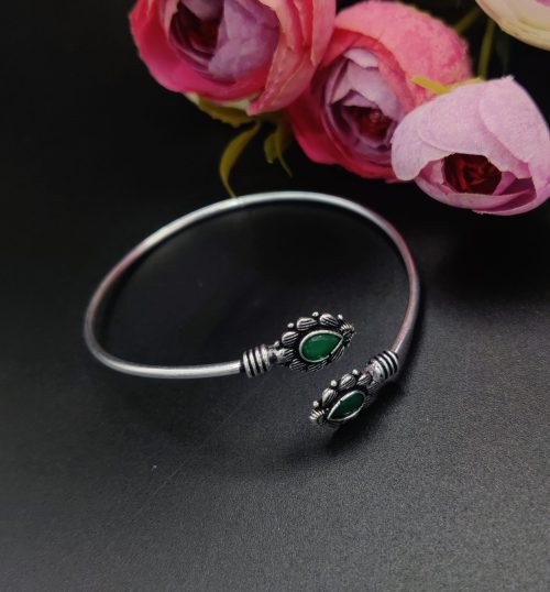 Oxidised Both Side Stone Design Bracelet