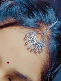 Chandbali Style Oxidised Maangtika For Girls