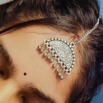 Designer Half Round Shape Oxidised Maangtika For Girls