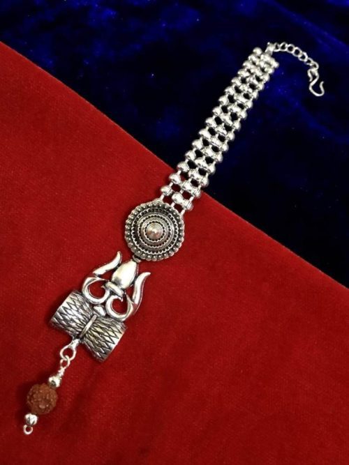 German Silver Oxidised Trishul Maangtika