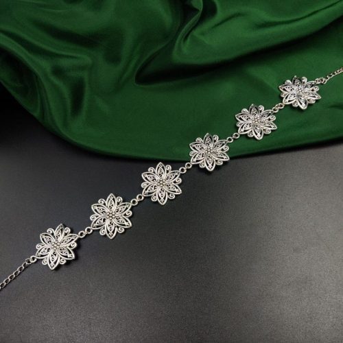 German Silver Plated Flower Shish Patti For Girls