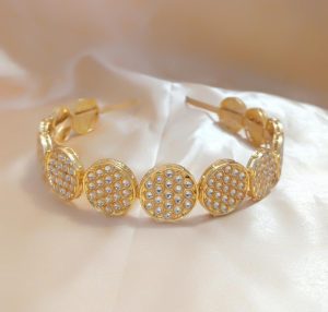 Gold Plated Kundan Stone Work Hair Bands For Girls