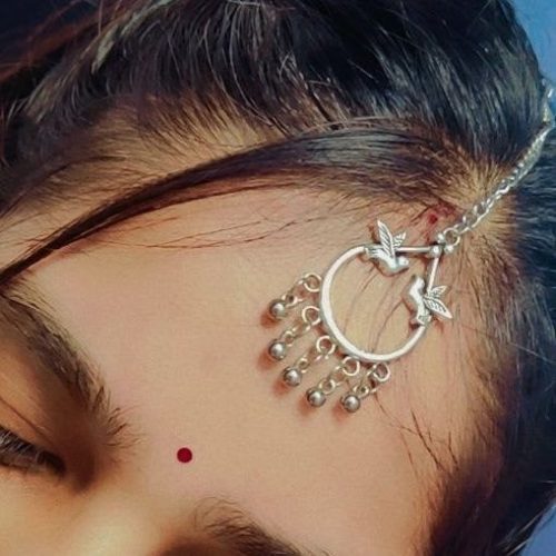Birds Design Oxidised Maangtikka For Girls