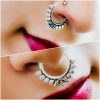 Silver Platde Oxidised Septum Nose Rings