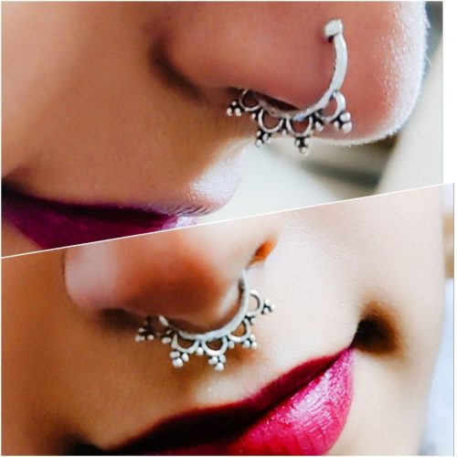 Antique-inspired Adorable oxidised septum nosepin collection