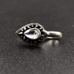 Bulk 160 Handcrafted Oxidized Stone Nosepin for Traditional Look - "White"